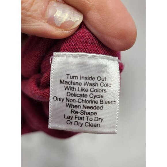 Joseph Abboud Mens Extra Fine Merino Wool Sweater Large Maroon V-Neck Pullover - Picture 5 of 7